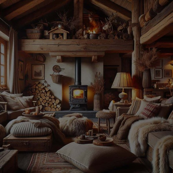 Comment créer une ambiance chalet dans un salon avec un poêle à bois ?