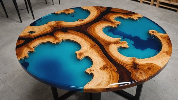 Explorez la table résine époxy, la table rivière unique